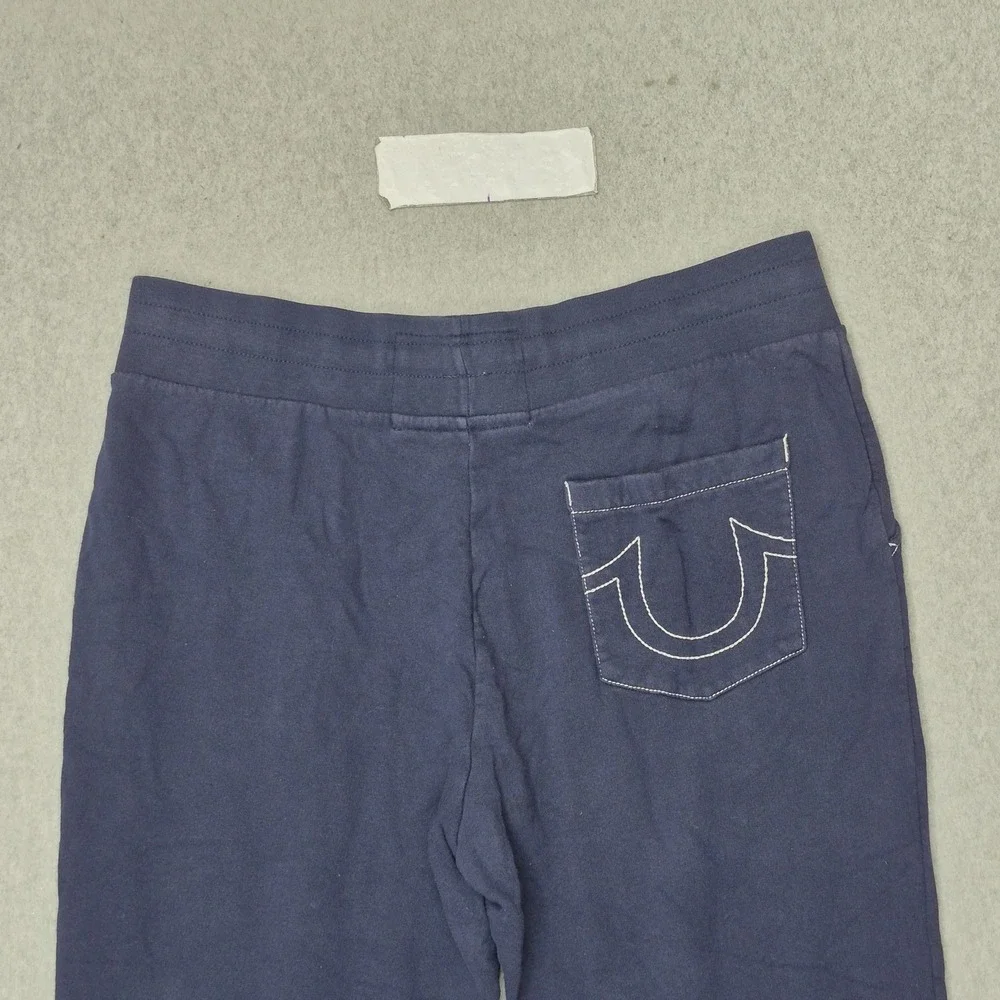 True Religion Men Pants L/G Blue Sweatpants Jogger Logo Sweatpant 28
